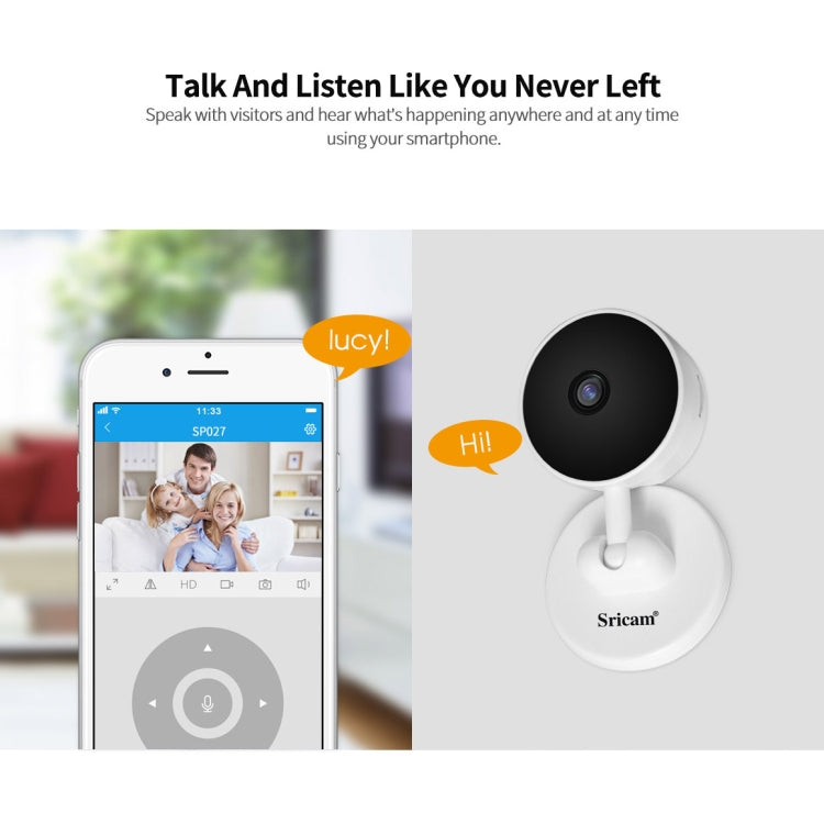 Sricam SP027 1080P AI Smart WiFi Camera, Support Two Way Audio / Motion Tracking / Humanoid Detection / Night Vision / TF Card - Security by Sricam | Online Shopping UK | buy2fix