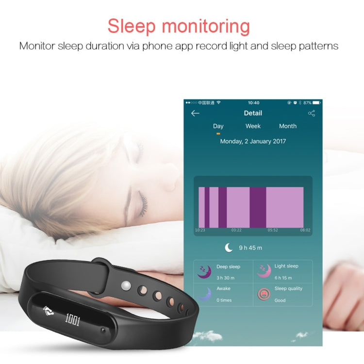 CHIGU C6 0.69 inch OLED Display Bluetooth Smart Bracelet, Support Heart Rate Monitor / Pedometer / Calls Remind / Sleep Monitor / Sedentary Reminder / Alarm / Anti-lost, Compatible with Android and iOS Phones (Black) - Smart Wear by buy2fix | Online Shopping UK | buy2fix