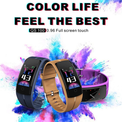 QS100 0.96 inches TFT Color Screen Smart Bracelet IP67 Waterproof, Support Call Reminder /Heart Rate Monitoring /Sleep Monitoring /Sedentary Reminder /Blood Pressure Monitoring (Coffee) - Smart Wear by buy2fix | Online Shopping UK | buy2fix