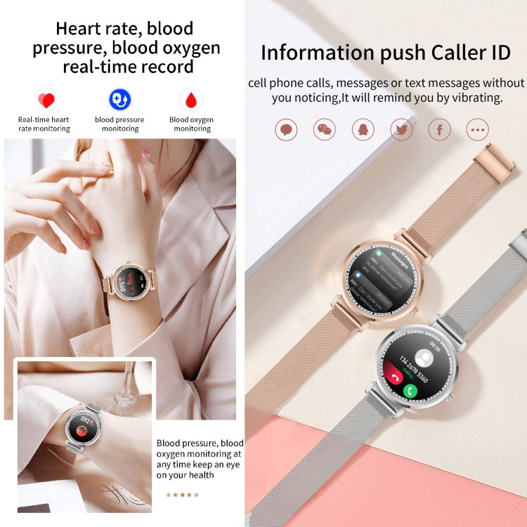 KC06 Women Menstrual Period Smart Watch Bracelet, Blood Pressure / Heart Rate Monitoring, Steel Strap(Silver) - Smart Wear by buy2fix | Online Shopping UK | buy2fix