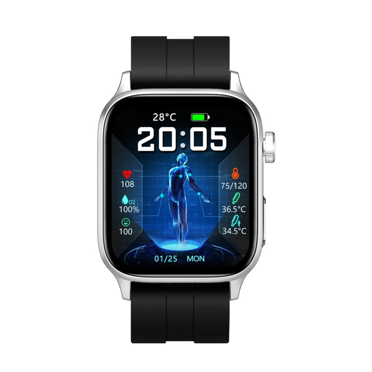 HAMTOD GT22 1.85 inch TFT Screen Health Smart Watch, Support Bluetooth Call / Plateau Blood Oxygen / Skin Health / Body Temperature / Arrhythmia / TI Heart Rate Monitoring (Silver) - Smart Watches by HAMTOD | Online Shopping UK | buy2fix