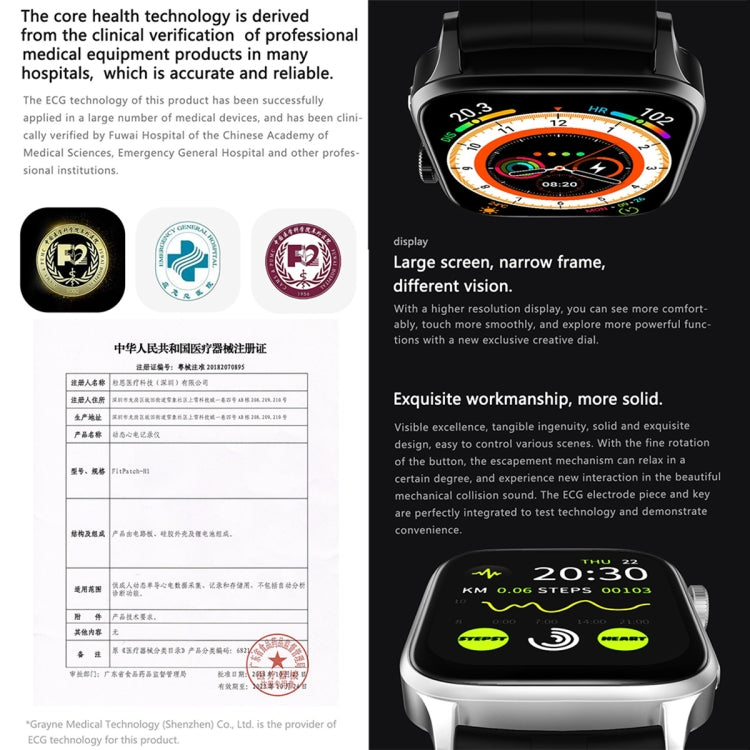 HAMTOD GT22 1.85 inch TFT Screen Health Smart Watch, Support Bluetooth Call / Plateau Blood Oxygen / Skin Health / Body Temperature / Arrhythmia / TI Heart Rate Monitoring (Black) - Smart Wear by HAMTOD | Online Shopping UK | buy2fix