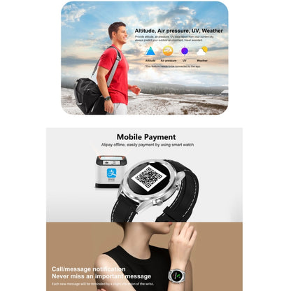 DT28 1.54inch IP68 Waterproof Silicone Strap Smartwatch Bluetooth 4.2, Support Incoming Call Reminder / Blood Pressure Monitoring / Watch Payment(Black Silver) - Smart Wear by buy2fix | Online Shopping UK | buy2fix