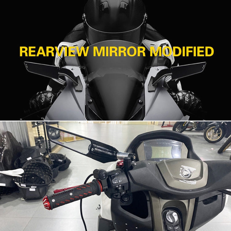 Motorcycle Modification Fixed Wind Wing Rearview Mirror (Black) - In Car by buy2fix | Online Shopping UK | buy2fix