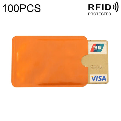 100pcs Aluminum Foil RFID Blocking Credit Card ID Bank Card Case Card Holder Cover, Size: 9 x 6.3cm (Orange) - Antimagnetic RFID Package by buy2fix | Online Shopping UK | buy2fix