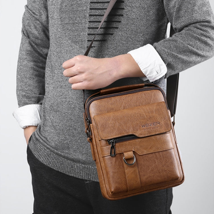 WEIXIER 8642 Men Business Retro PU Leather Handbag Crossbody Bag (Brown) - Crossbody Bags by WEIXIER | Online Shopping UK | buy2fix