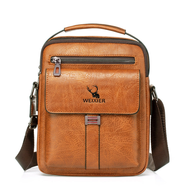 WEIXIER 8683 Large Capacity Retro PU Leather Men Business Handbag Crossbody Bag (Light Brown) - Crossbody Bags by WEIXIER | Online Shopping UK | buy2fix