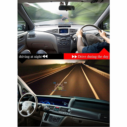 E350 5.8 inch Car HUD / OBD2 Vehicle-mounted Gator Automotive Head Up Display Security System with Multi-color LED, Support Car Real Speed & Turn Speed & Water Temperature & Oil Consumption & Driving  ... peed Alarm, Mile Switching, Light Sensor Functions - Head Up Display System by buy2fix | Online Shopping UK | buy2fix