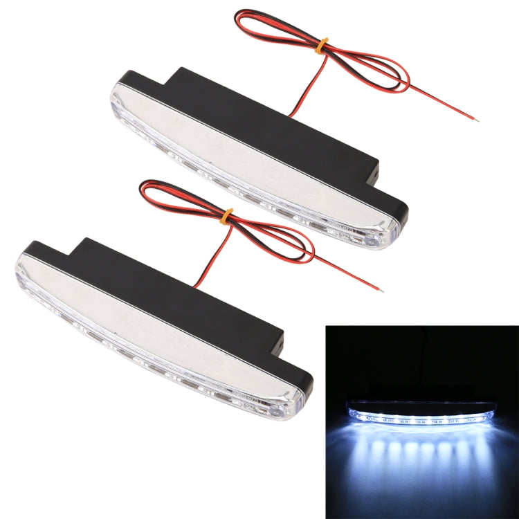 1 Pair DC9-16V 2W 120LM 7000K 8 SMD-5050-LEDs Circular Car DRL&Turn Light - Running Lights by buy2fix | Online Shopping UK | buy2fix