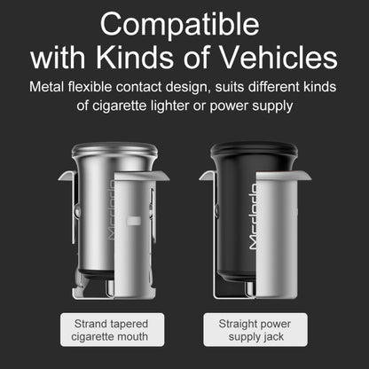 Mcdodo CC-3851 Dual USB Ports Smart Car Charger, For iPhone, iPad, Samsung, HTC, Sony, LG, Huawei, Lenovo, and other Smartphones or Tablet(Black) - In Car by Mcdodo | Online Shopping UK | buy2fix