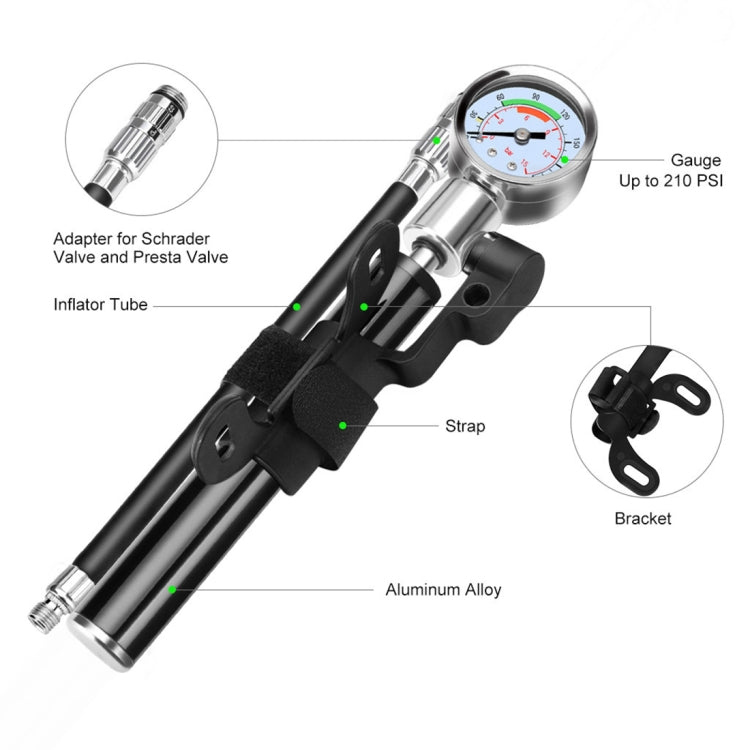 Portable High Pressure Pump Bicycle Pump Mini Mountain Bike Pump - Bicycle Locks & Bicycle Pumps by buy2fix | Online Shopping UK | buy2fix