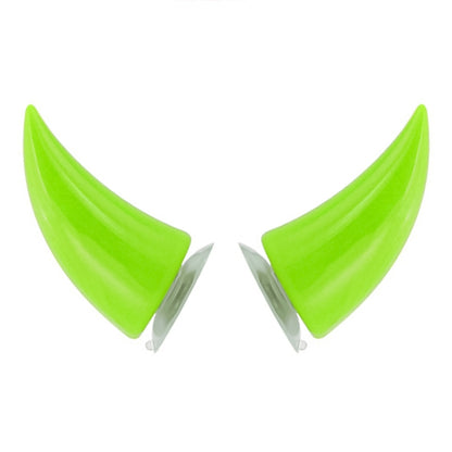 2 PCS Motorcycle Helmet Devil Decoration Motorbike Helmet Suction Cups Horns Decoration Headwear Sucker(Fluorescent Green) - Ornamental Parts by buy2fix | Online Shopping UK | buy2fix