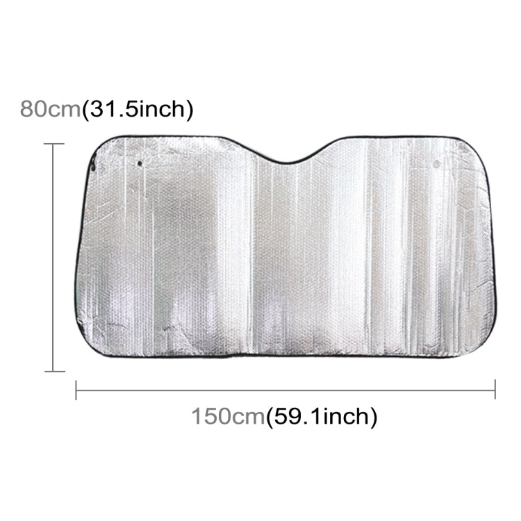 Silver Aluminum Foil Sun Shade Car Windshield Visor Cover Block Front Window Sunshade UV Protect, Size: 150 x 80cm - Aluminum Film PEVA by buy2fix | Online Shopping UK | buy2fix