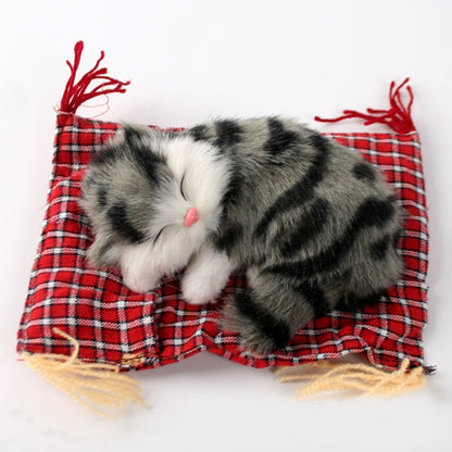 Lovely Simulation Animal Doll Plush Sleeping Cats Toy Cat Mat Doll Decorations Stuffed Toys Car Decoration Crafts, Mat Size: 19*13cm, Cat Size: 14*11cm - Ornaments by buy2fix | Online Shopping UK | buy2fix