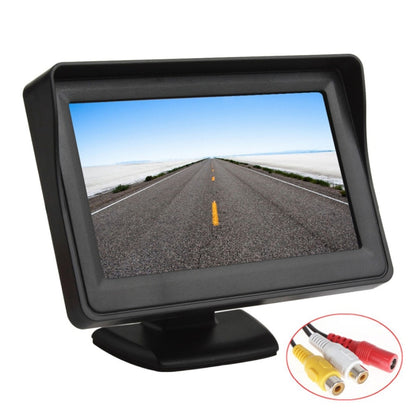 PZ601-C TFT LCD 2 Video Input 4.3 Inch Parking Monitor 2 in 1 with 648*488 Pixels Rear View Camera Glass Lens with 6m RCA Video Cable - In Car by buy2fix | Online Shopping UK | buy2fix