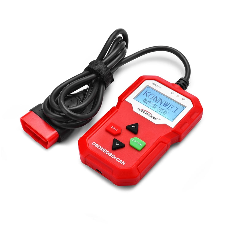 KONNWEI KW590 Mini OBDII Car Auto Diagnostic Scan Tools Auto Scan Adapter Scan Tool (Can Only Detect 12V Gasoline Car)(Red) - In Car by KONNWEI | Online Shopping UK | buy2fix