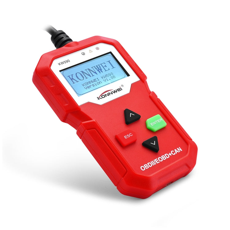 KONNWEI KW590 Mini OBDII Car Auto Diagnostic Scan Tools Auto Scan Adapter Scan Tool (Can Only Detect 12V Gasoline Car)(Red) - In Car by KONNWEI | Online Shopping UK | buy2fix