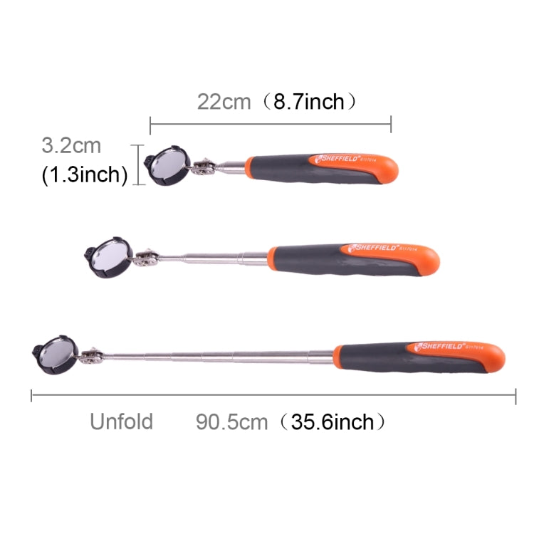 Retractable Vehicle Car Chassis Telescoping Inspection Mirror with 1 PCS 3mm LED Light, Mirror Diameter: 32mm, Max Expanding Length: 905mm - In Car by buy2fix | Online Shopping UK | buy2fix