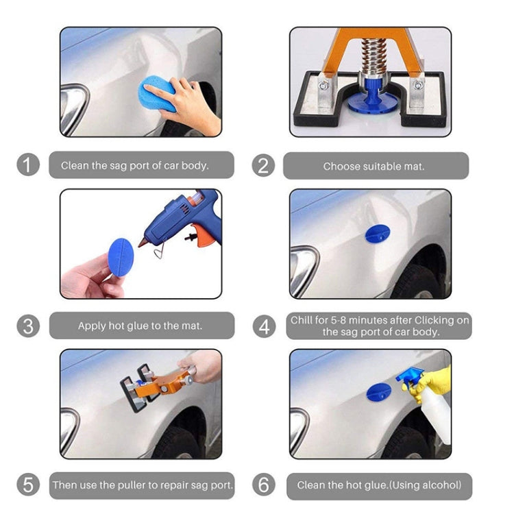 40 in 1 Auto Car Metal PDR Dent Lifter-Glue Puller Tab Hail Removal Paintless Car Dent Repair Tools Kit, with 20W Glue Gun, US Plug or EU Plug - In Car by buy2fix | Online Shopping UK | buy2fix