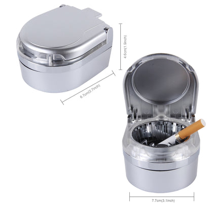 SHUNWEI SD-1201 Mini Portable Car Ashtray Blue LED Light for Dashboard Cigar Cigarette(Silver) - Ashtrays by buy2fix | Online Shopping UK | buy2fix