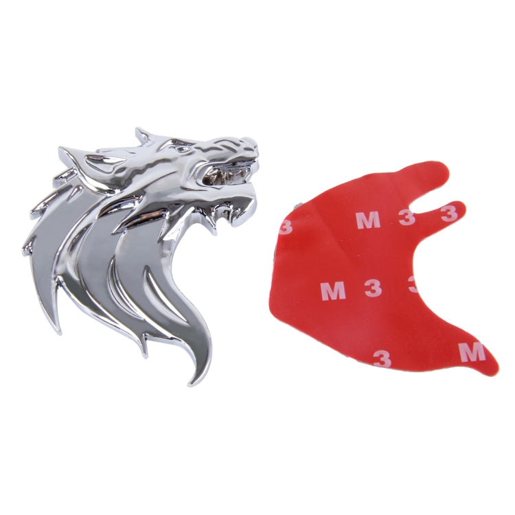 Wolf Head Shape Shining Metal Car Free Sticker(Silver) - 3D Metal Sticker by buy2fix | Online Shopping UK | buy2fix