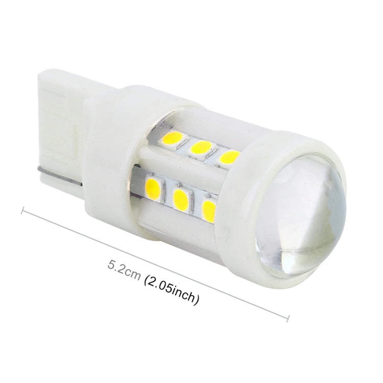 2 PCS T20 / 7440 4.5W DC 12V 6000K 360LM Car Auto Ceramics Turn Lights / Reversing Light 18LEDs SMD-3030 Lamps, with Projector Lens (White Light) - Brake Lights by buy2fix | Online Shopping UK | buy2fix