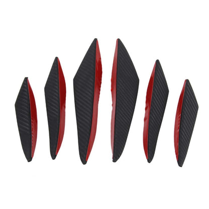 6 PCS Universal Carbon Fiber Style Car Front Bumper Body Spoiler Lip Splitter Protector Bar Strip Guard Sticker - Anti Collision Sticker by buy2fix | Online Shopping UK | buy2fix