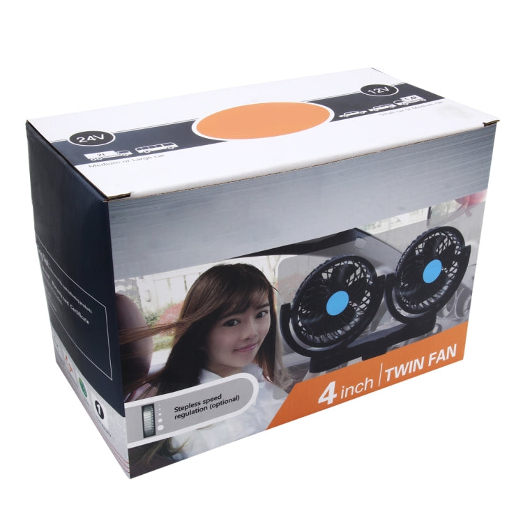 HUXIN HX-T604E 12W 6inch 360 Degree Adjustable Rotation Clip One Head Low Noise Mini Electric Car Fan with Roller Switch, DC24V - Heating & Fans by buy2fix | Online Shopping UK | buy2fix