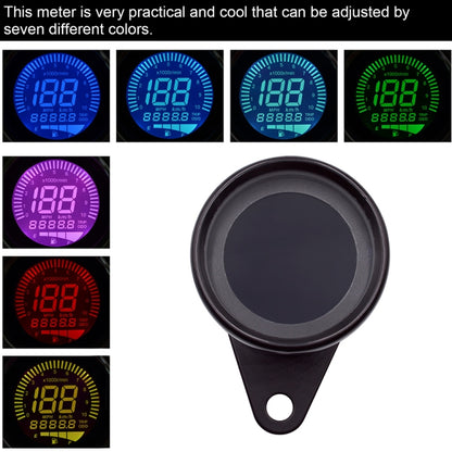 CS-636B1 Motorcycle Multi-functional Modification Instrumentation Motorcycle Odometer Speedometer Tachometer Oil Gauge (Black) - Electrical Instruments by buy2fix | Online Shopping UK | buy2fix