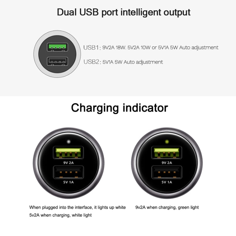 Original Huawei CP31 18W Max Dual USB Port Fast Charging Car Charger (Grey) - Car Charger by Huawei | Online Shopping UK | buy2fix