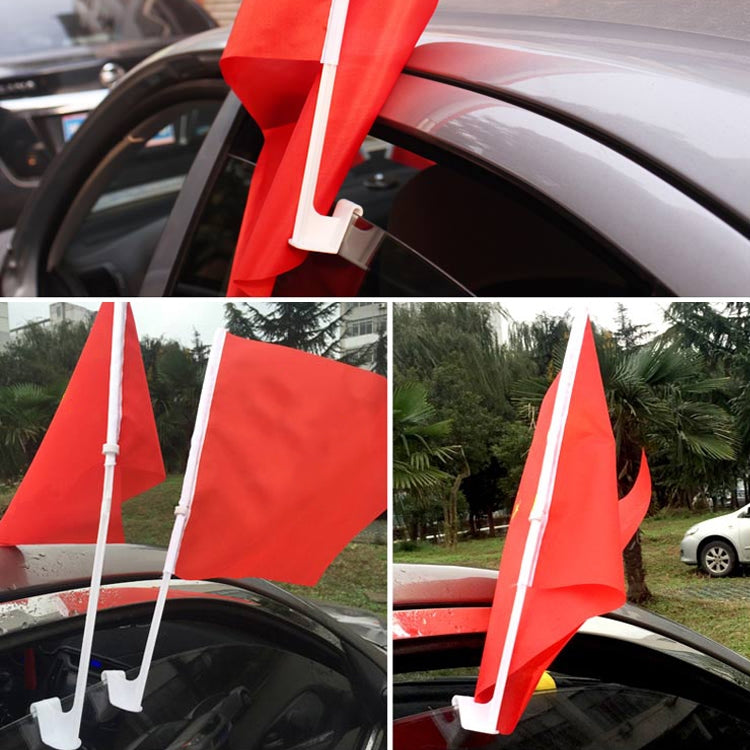 10 PCS 34cm Clip-type Car Window Plastic Flagpole, No Flag - Ornaments by buy2fix | Online Shopping UK | buy2fix