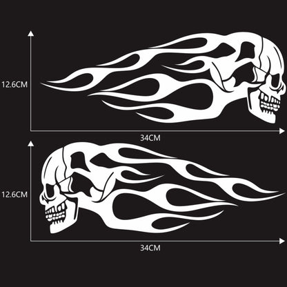 Motorcycle Styling Skull Head PVC Sticker Auto Decorative Sticker (White) - Decorative Sticker by buy2fix | Online Shopping UK | buy2fix