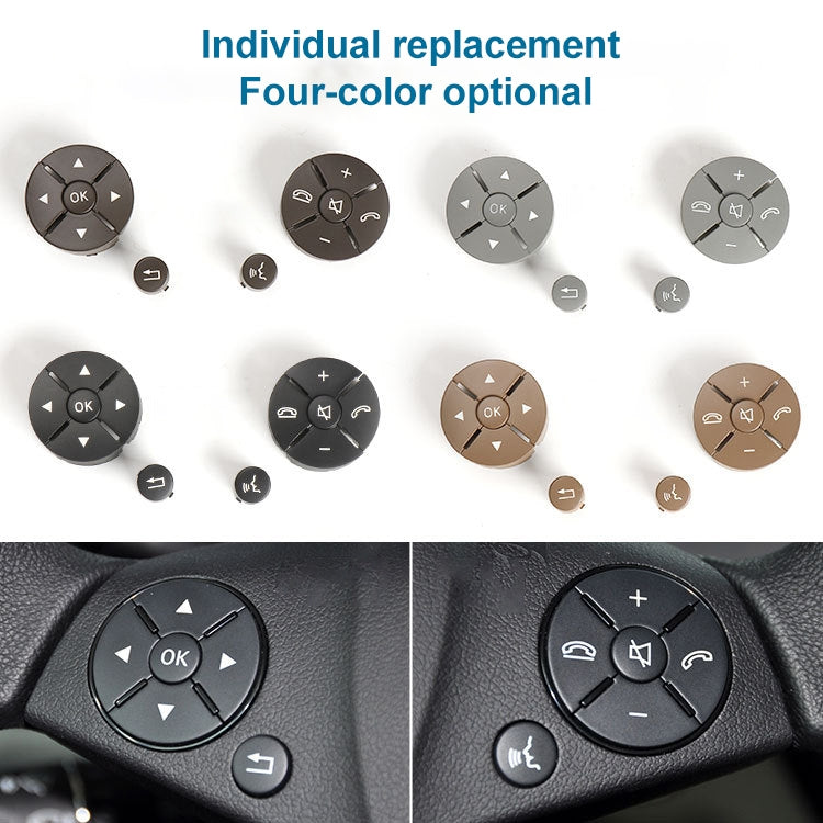 Car Left Side Steering Wheel Switch Buttons Panel for Mercedes-Benz W204 2007-2014, Left Driving(Beige) - In Car by buy2fix | Online Shopping UK | buy2fix