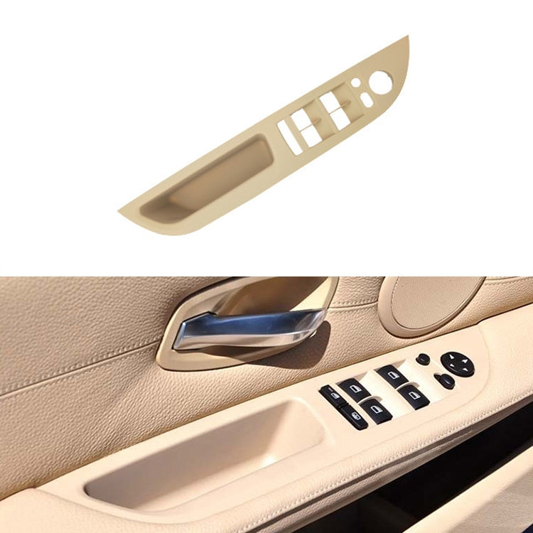 Car Left Front Door Window Lift Switch Trim Panel 51416983705 for BMW E60 2008-2010, Left Driving High Configuration Version (Beige) - In Car by buy2fix | Online Shopping UK | buy2fix