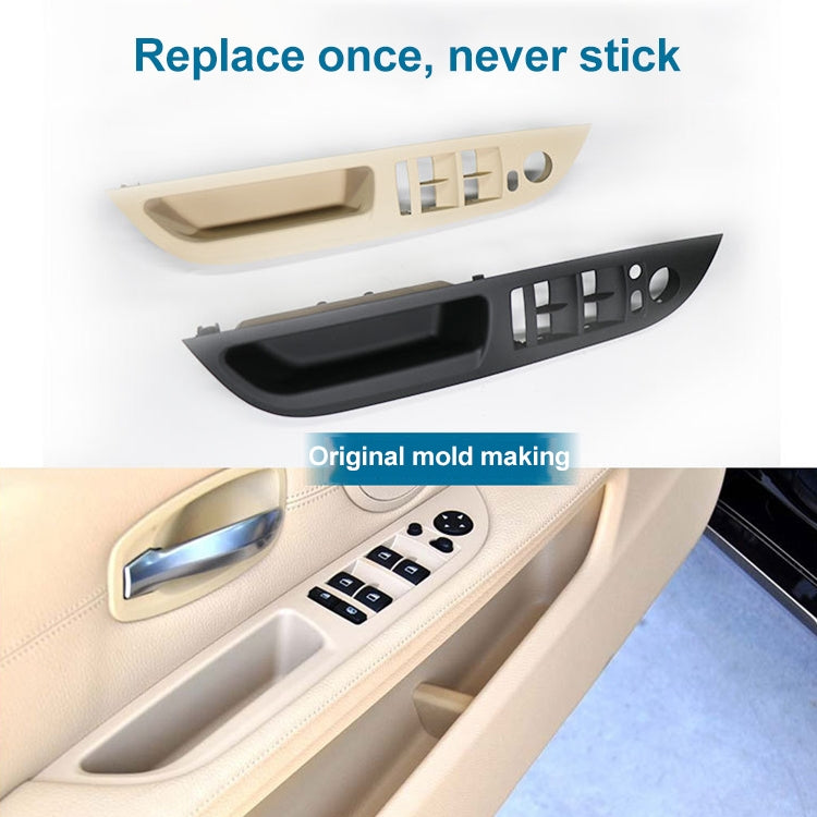 Car Left Front Door Window Lift Switch Trim Panel 51416983705 for BMW E60 2008-2010, Left Driving High Configuration Version (Beige) - In Car by buy2fix | Online Shopping UK | buy2fix