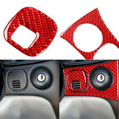 3 in 1 Carbon Fiber Car Headlight Key Panel Sticker for Chevrolet Corvette C5 1998-2004, Left Drive(Red) - In Car by buy2fix | Online Shopping UK | buy2fix