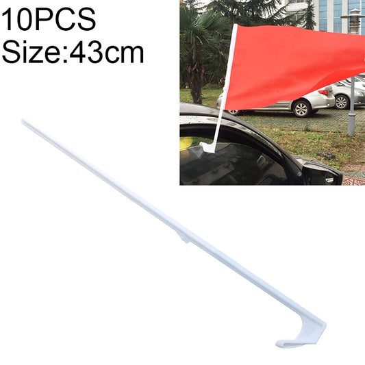 10 PCS 43cm Clip-type Car Window Plastic Flagpole, No Flag -  by buy2fix | Online Shopping UK | buy2fix