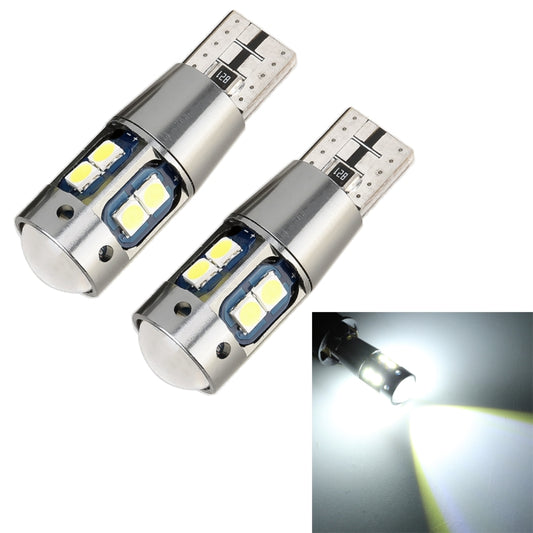 2 PCS T10 DC12V / 2.3W / 6000K / 180LM 10LEDs SMD-3030 Car Clearance Light, with Decoding - In Car by buy2fix | Online Shopping UK | buy2fix