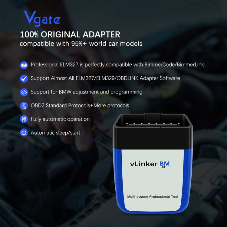 VLINKER BM V2.2 Bluetooth 3.0 Car OBD Fault Diagnosis Detector - In Car by buy2fix | Online Shopping UK | buy2fix