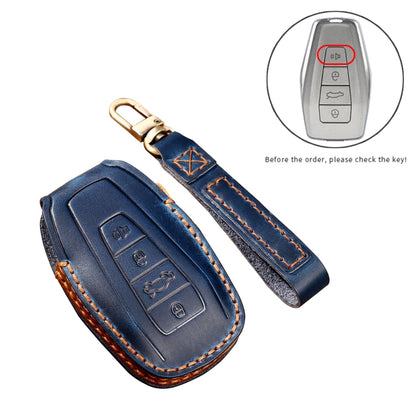 Hallmo Car Cowhide Leather Key Protective Cover Key Case for Geely Emgrand C Style(Brown) -  by Hallmo | Online Shopping UK | buy2fix