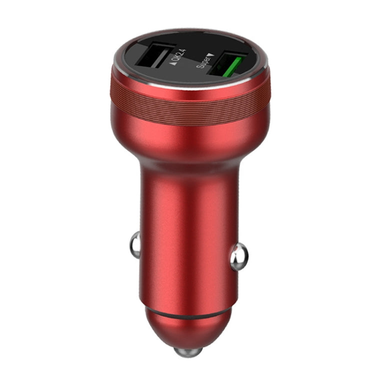 Dual USB 66W Car Flash Charger for OPPO / Huawei (Red) - In Car by buy2fix | Online Shopping UK | buy2fix