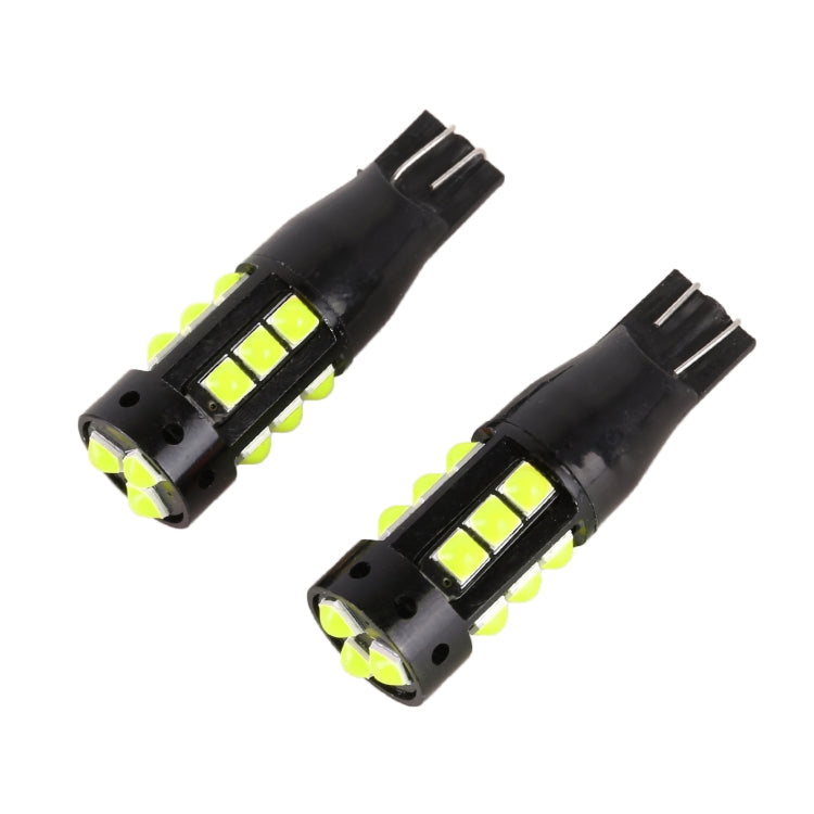 2 PCS T10 DC12V / 6.5W Car Clearance Light 15LEDs SMD-3030 Lamp Beads (Green Light) - In Car by buy2fix | Online Shopping UK | buy2fix