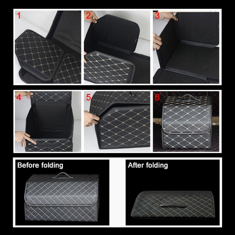 Car Trunk Foldable Storage Box, Rhombic Grid Small Size: 33 x 32 x 30cm (Black) - In Car by buy2fix | Online Shopping UK | buy2fix