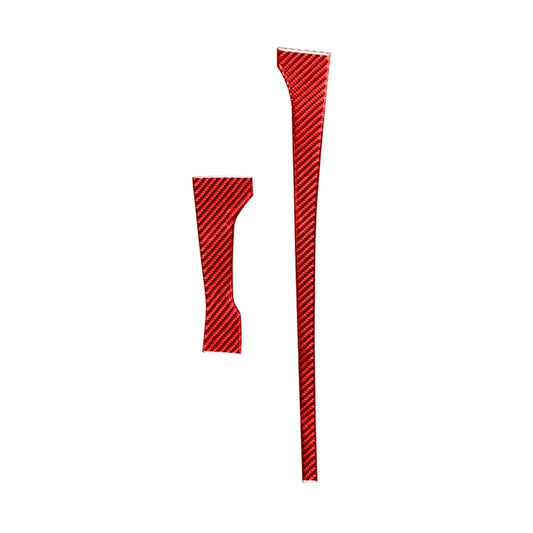 2 PCS / Set Carbon Fiber Car Central Control Gear Trim Decorative Sticker for Toyota Tundra 2014-2018,Left and Right Drive Universal (Red) - In Car by buy2fix | Online Shopping UK | buy2fix