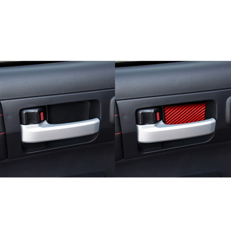 4 PCS / Set Carbon Fiber Car Inner Door Bowl Decorative Sticker for Toyota Tundra 2014-2018,Left and Right Drive Universal (Red) - In Car by buy2fix | Online Shopping UK | buy2fix