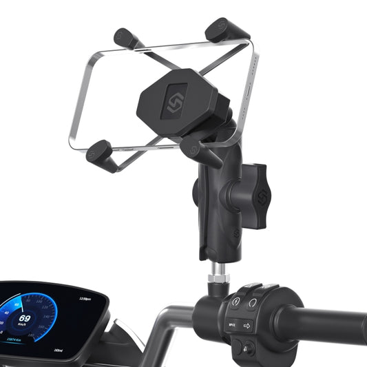 ZH-1558D1 Motorcycle M10 Ball Joint X-shape Aluminum Alloy Phone Holder - In Car by buy2fix | Online Shopping UK | buy2fix