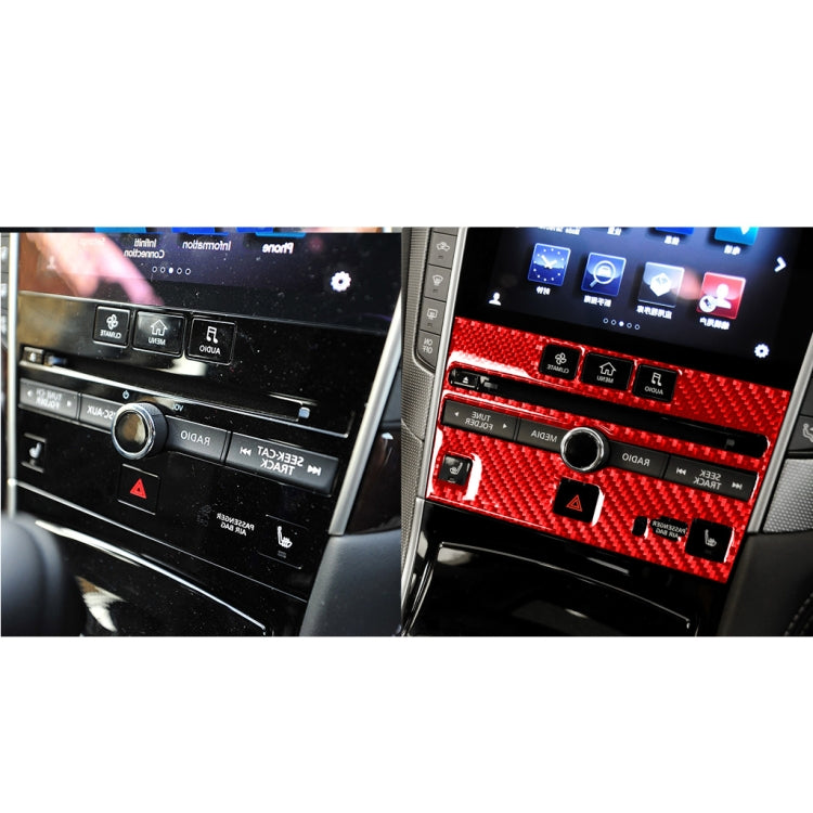 Car Carbon Fiber A Style CD Console Panel Decorative Sticker for Infiniti Q50 2014-2020, Right Drive(Red) - In Car by buy2fix | Online Shopping UK | buy2fix