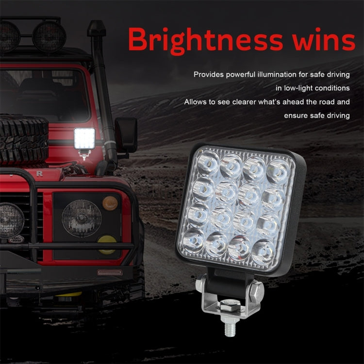 D0038 11.2W 10-30V DC 6000K 3 inch 16 LEDs Square Offroad Truck Car Driving Light Work Light Spotlight Fog Light - In Car by buy2fix | Online Shopping UK | buy2fix