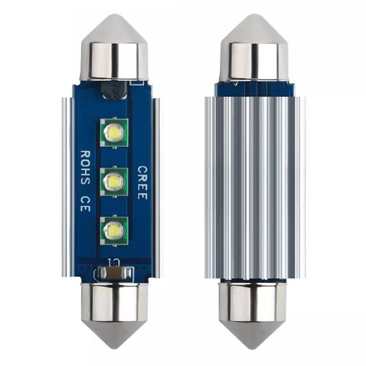 2pcs 41mm IC12V /  2.76W / 0.23A / 300LM 3LEDs SMD Car Reading Lamp Dome Light - In Car by buy2fix | Online Shopping UK | buy2fix