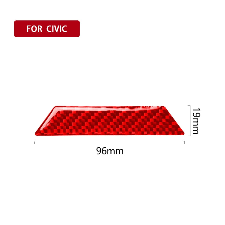 Car Carbon Fiber Storage Compartment Decorative Sticker for Honda Tenth Generation Civic 2016-2019, Left and Right Drive Universal (Red) - In Car by buy2fix | Online Shopping UK | buy2fix